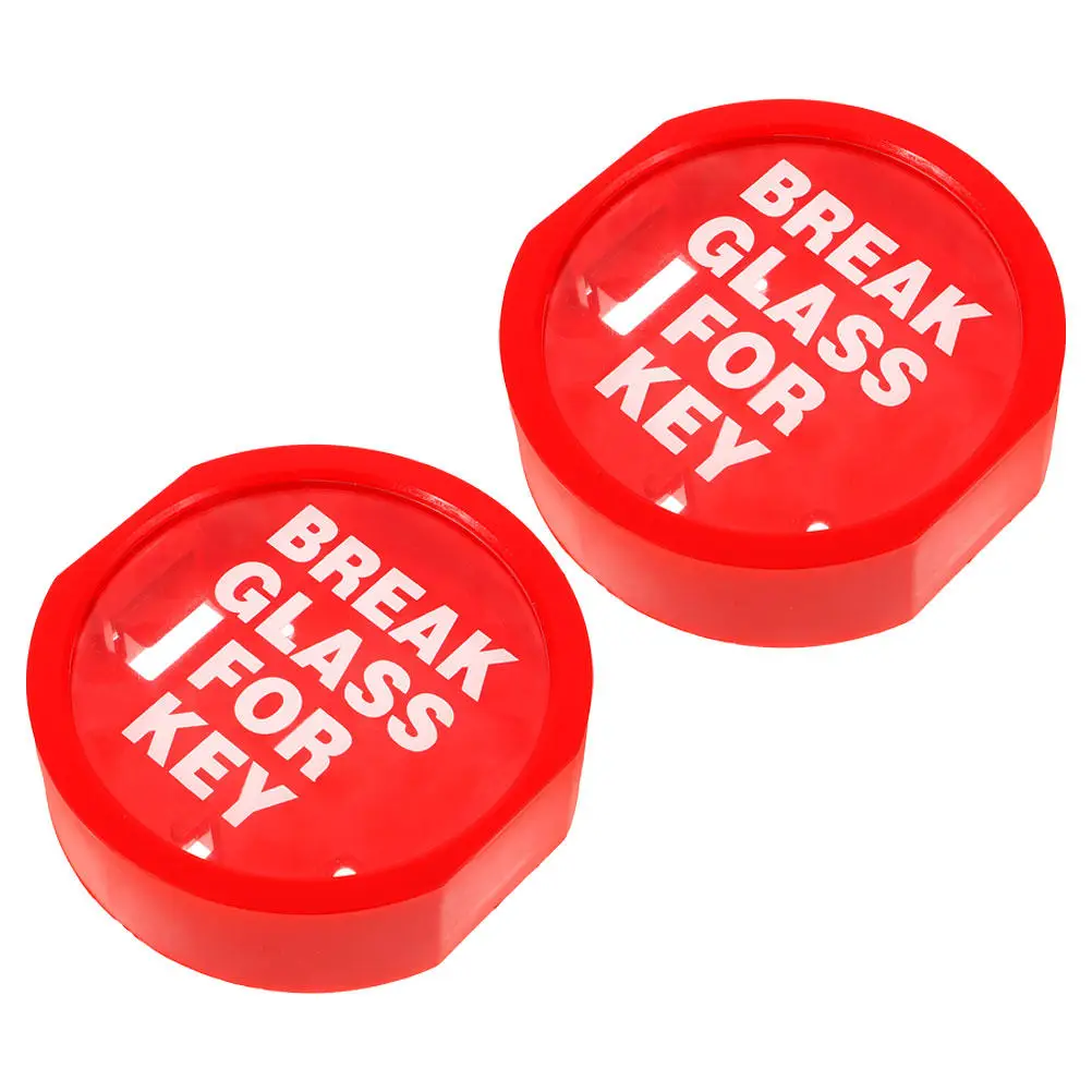 

2Pcs Emergency Key Box Red Breakable Glass Lock Box Wall-Mounted Fire Safety Key Storage for Home Business Quick Access Security