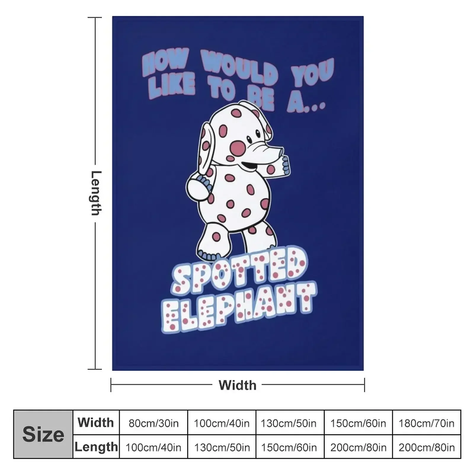 Spotted Elephant Misfit Toy Throw Blanket Plaid on the sofa Personalized Gift decorative Bed covers Blankets