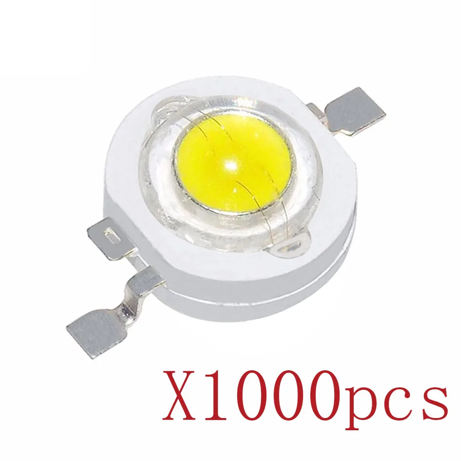 

1000pcs high power LED lamp beads 1W/3W White Warm White Red yellow blue green orange imitation lumen lamp beads Blubs Downlight