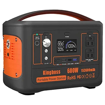 휴대용 발전소, 대용량 보조배터리, 153600mAh, 대용량 리튬 배터리, 110V, 600W, 600W, 600WH, 피크 1200W