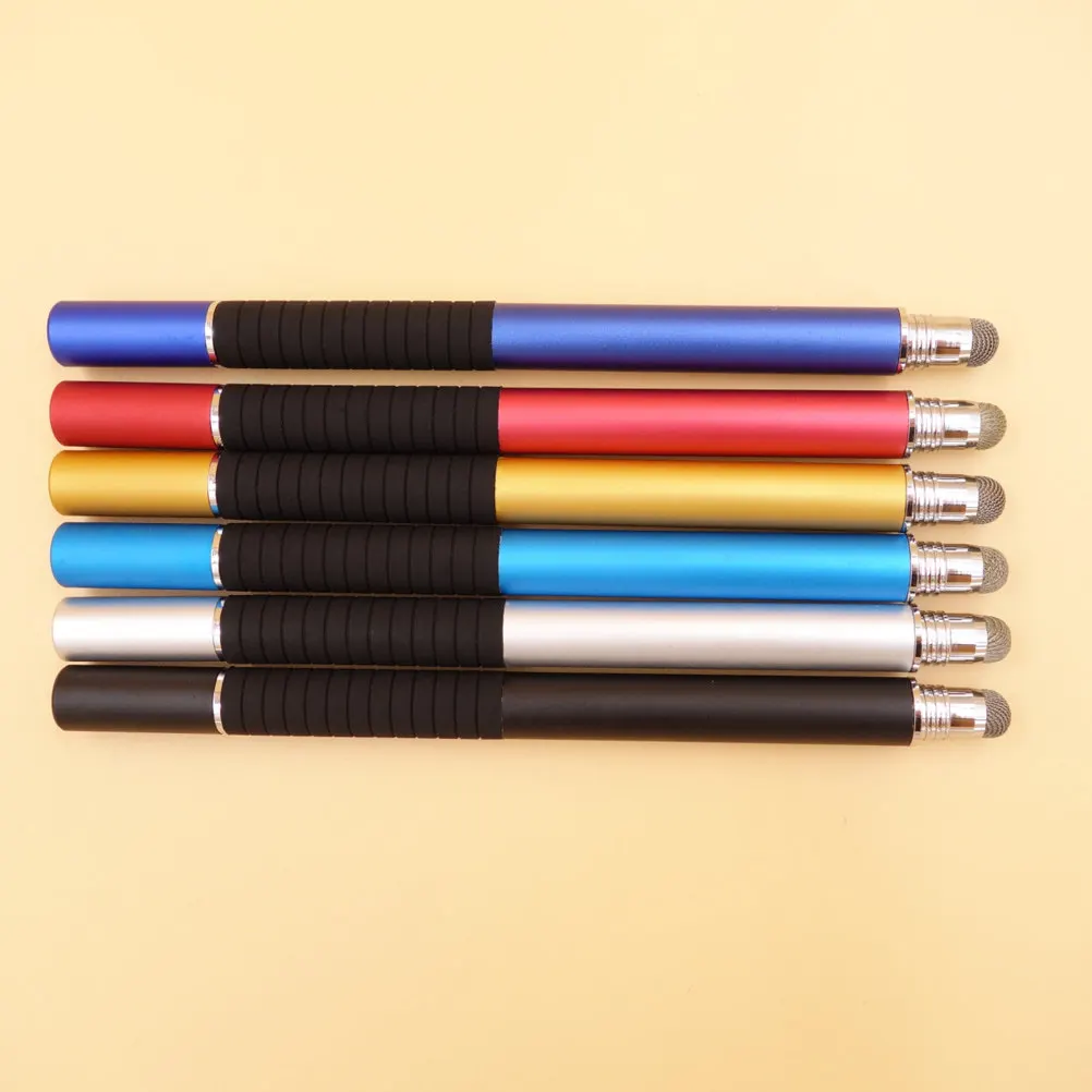 2 in 1 Capacitive Stylus Touch Screen Pen Red Disc Fiber Tip for Tablets Cell Phones Stylus Pen Drawing Note Taking