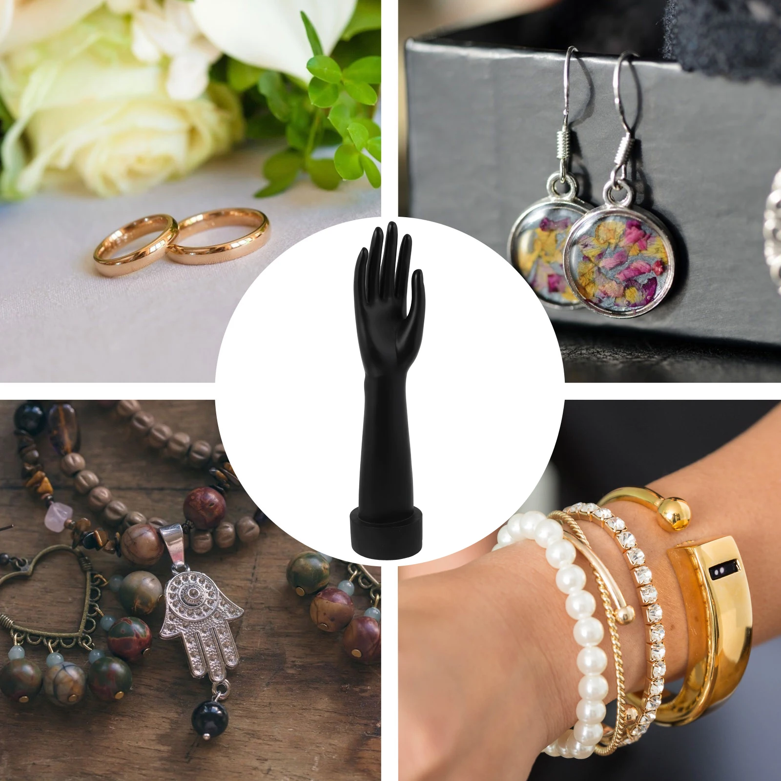

1pc Jewelry Ring Wedding Hand Organizer Display Jewelry Ring Display Hand Rack For Bracelets Pendants Tidying Storage Home Decor