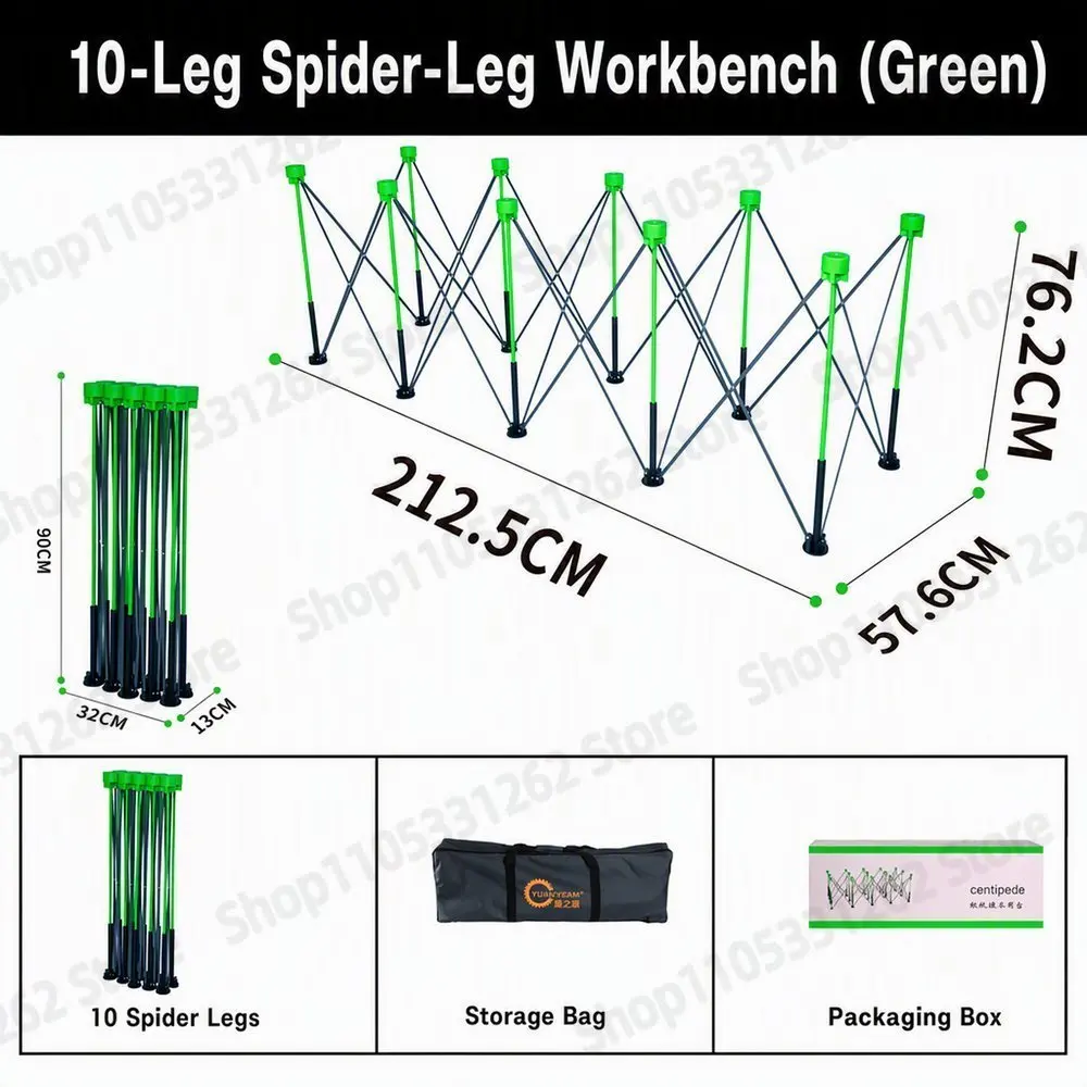 Heavy Duty Spider Workbench Max 3500kg 10 12 15 Legs Folding Stand for Engineering Large Board Batch Cutting Quick No Tool Setup
