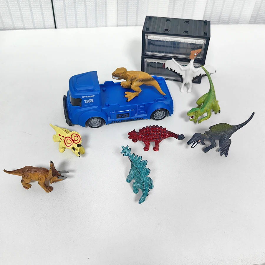 

Детская игрушечная машинка, выдвижной прицеп, контейнер, игрушечная машинка-динозавр, модель динозавра