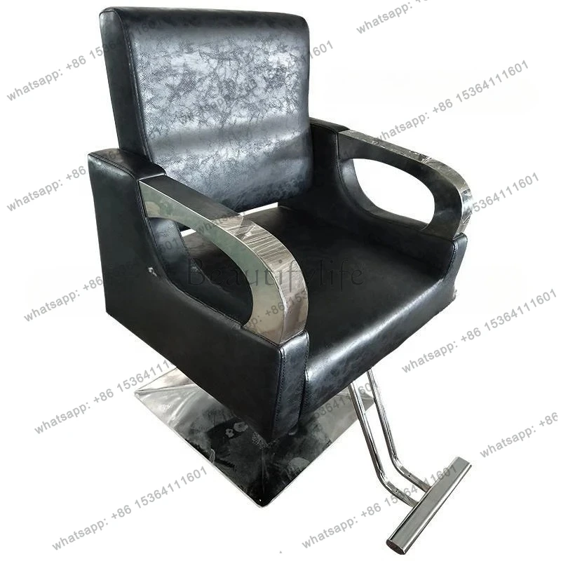 

Hair salon special stainless steel armrest lifting hairdressing chair hair perm and dyeing seat manufacturer