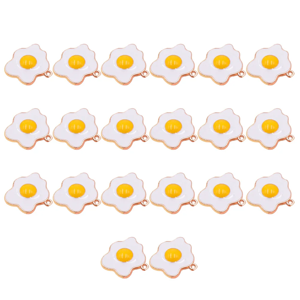 

20pcs Simulated Egg Pendant Charms Craft Decorations Jewelry Making DIY Omelette Design Accessories Alloy Earrings