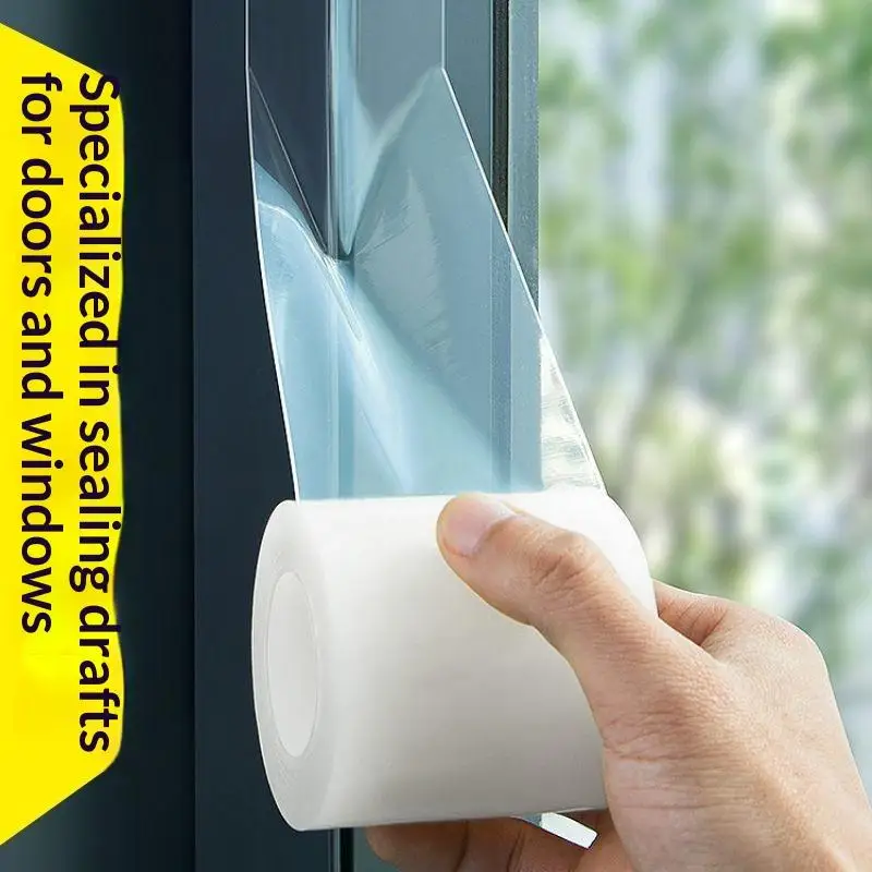 Winter Window Weather Sealing Tape Residue Free Clear Insulation Film Draft Stopper for Home Office Window Door