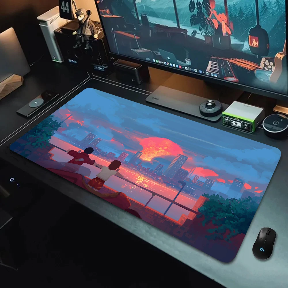 Starry Sky Night Anime Mouse Pad Large Computer Offices Game Mat Rubber Anti-slip Gaming Accessories Keyboard Long Desktop Pads