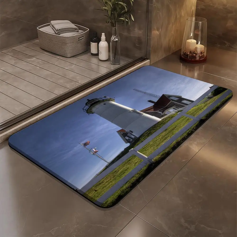 

Urban Sky Scenery Floor Mat Bathroom Soft Diatomaceous Mud Floor Mat, Bathroom Absorbent Foot Mat, Toilet Sink, Bedroom Mat, Car