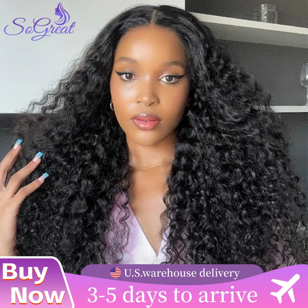

SoGreat Deep Wave Frontal Wig 13x6 Hd Lace Curly Wig 13x4 Lace Frontal Water Wave Human Hair Wig Pre-Plucked Natural For Women