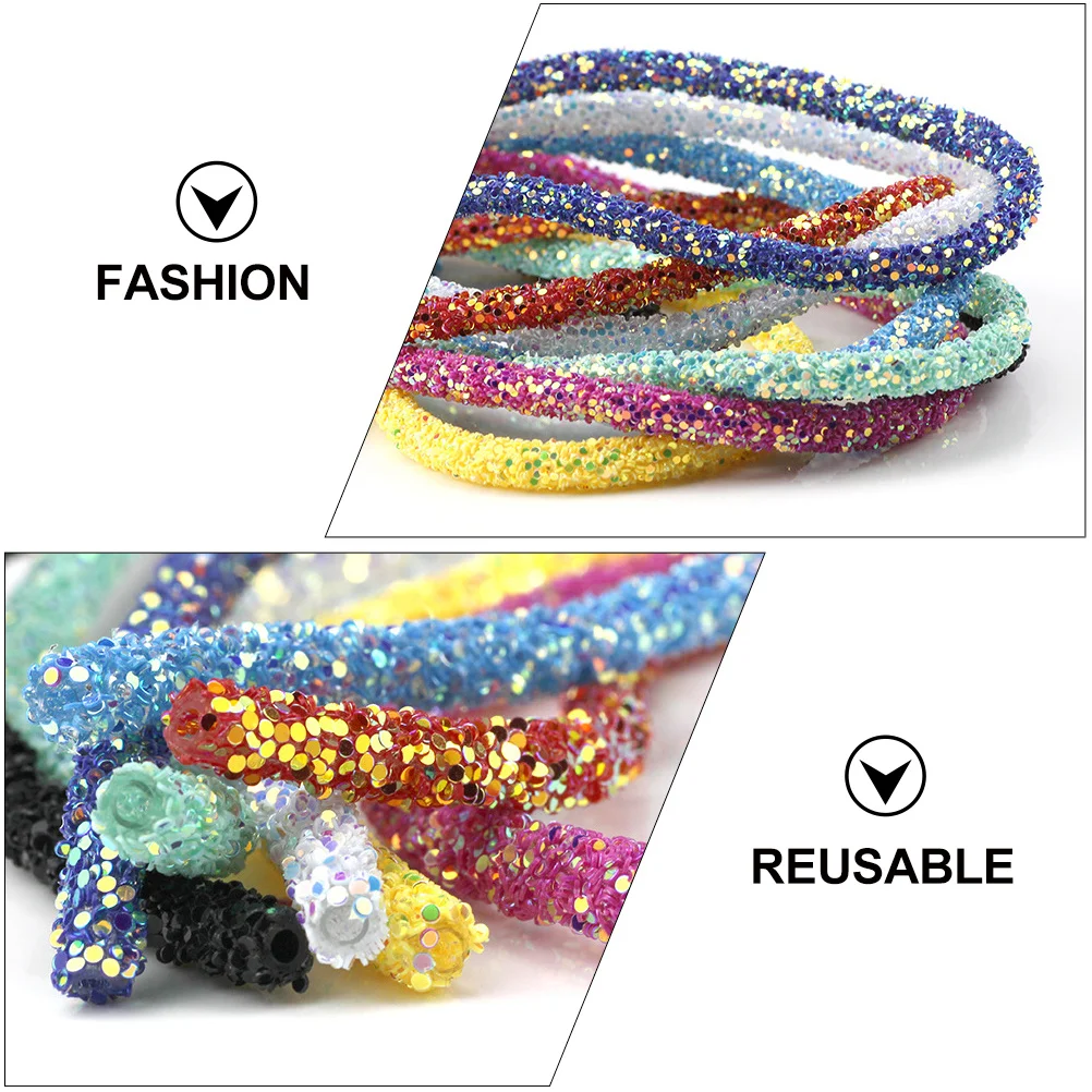 8 قطع من إكسسوارات الحبال اللامعة المزخرفة الملونة DIY لتزيين الأحذية، أحذية يدوية متعددة الأغراض