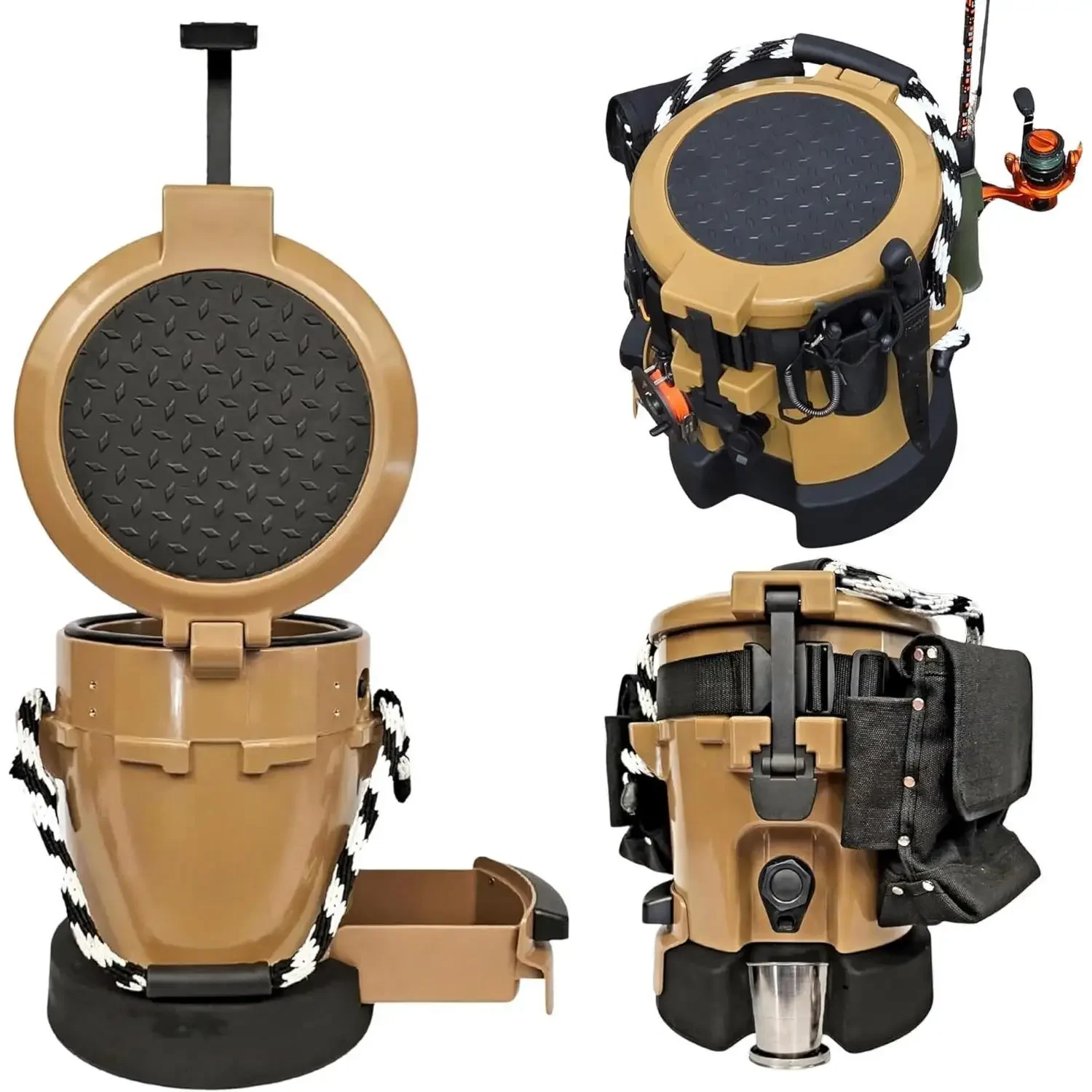 C_Work، صيد الأسماك والصيد والترفيه - مبردات دلو متينة مع منظمة. تخزين المواد الغذائية والمياه