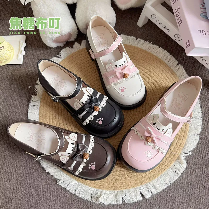 Japanese Original Lolita Lucky Cat Jk Uniform Shoes Soft Girl Small Leather Shoes Lo Shoe Sailor Suit Student Single Shoe Women