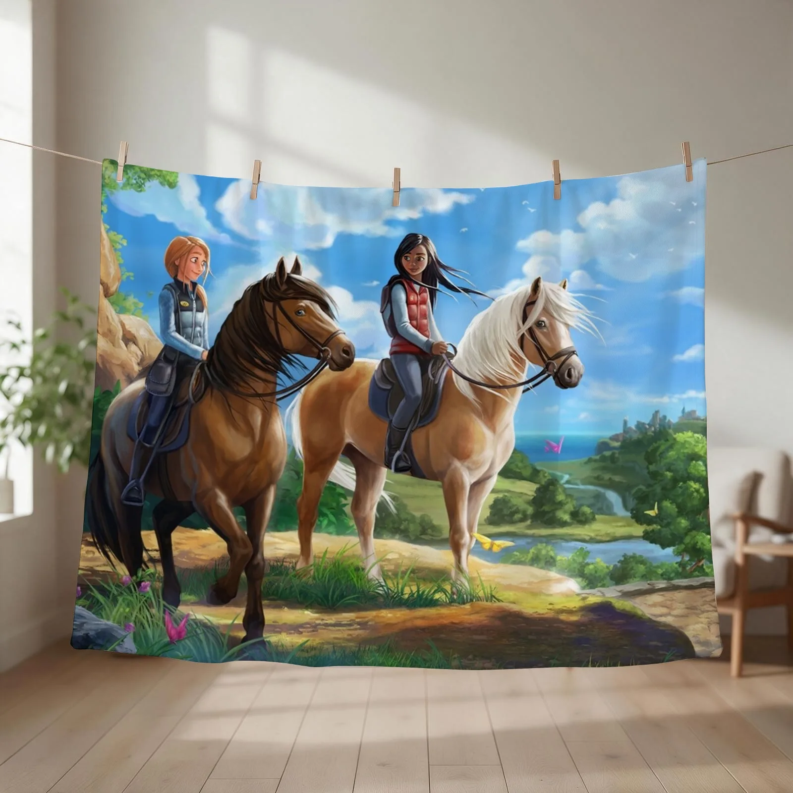 Horse - Star Stable Throw Blanket Travel Kid'S Warm Shaggy Blankets