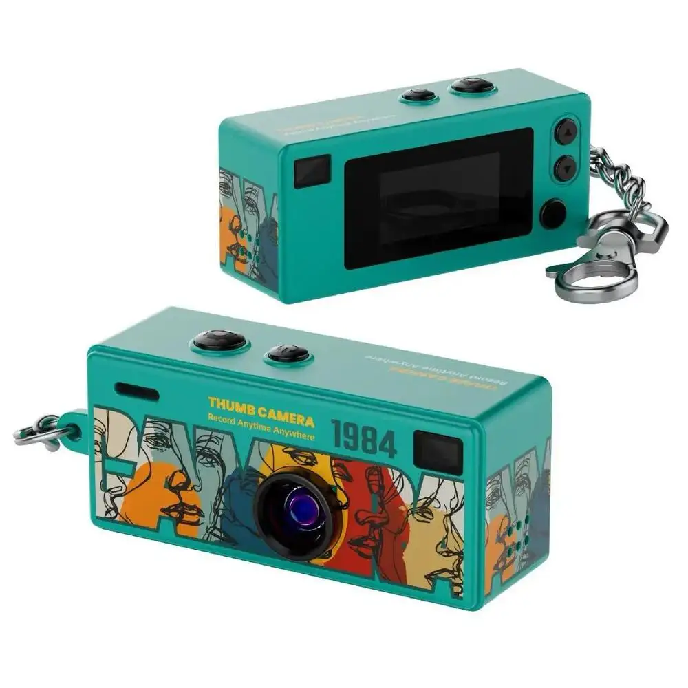 Digitalkamera 1080P HD Miniatur-Kamera Schlüsselanhänger Unterstützt 128GB Speicherkarte Tragbarer Videorekorder im Retro-Stil als Geschenk für Kinder