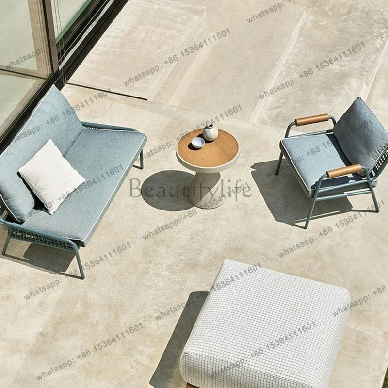 zj.Nordic Designer Courtyard Villa Garden Sofas Modern Leisurely High Grade Garden Sofas Simplicity Outdoor Furniture Divano HBO
