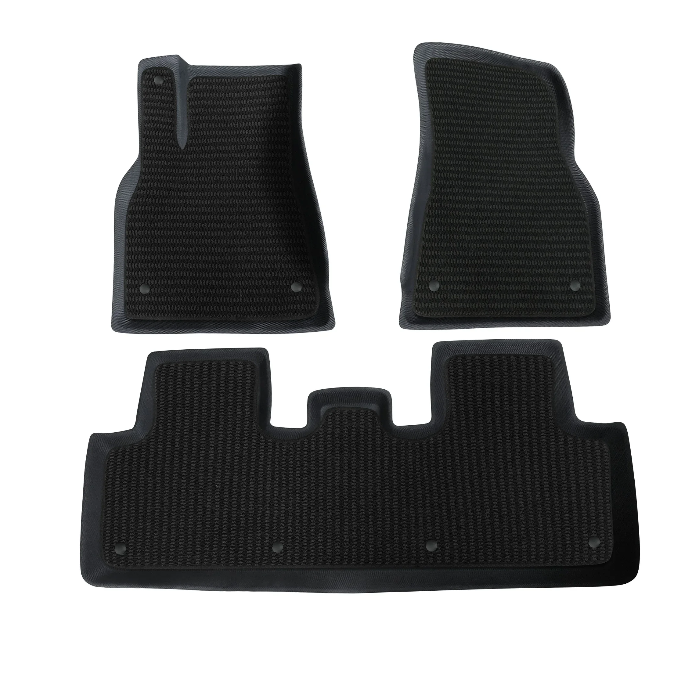 XPE Dual-Layer Floor Mats with Removable Menis Top for Tesla Model Y – Waterproof & Easy-Clean