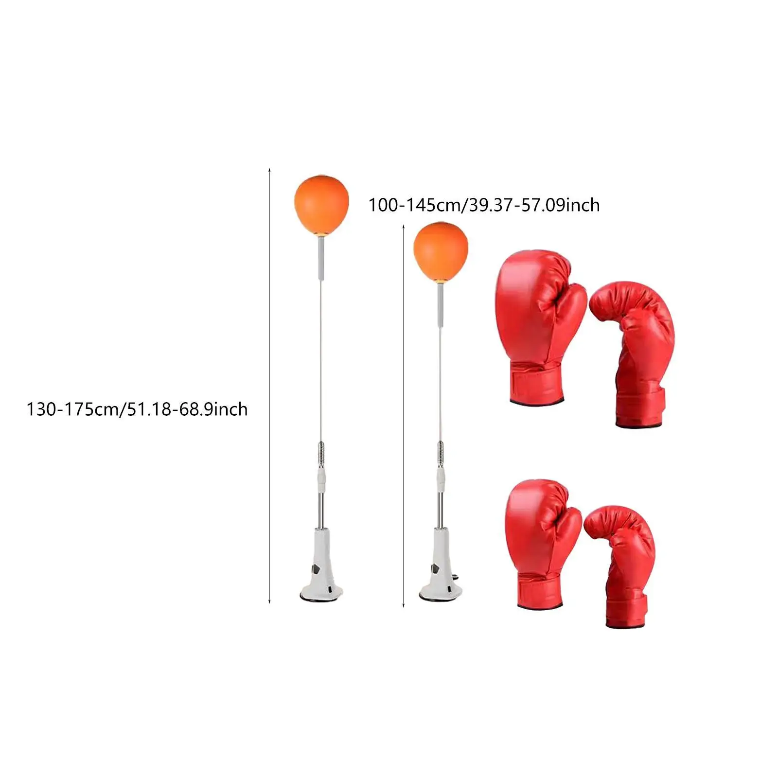 2x Boxing Reaction Ball Target Floor Standing Gear Boxing Punching Bag Train for Exercise Fitness Workout Home Gym