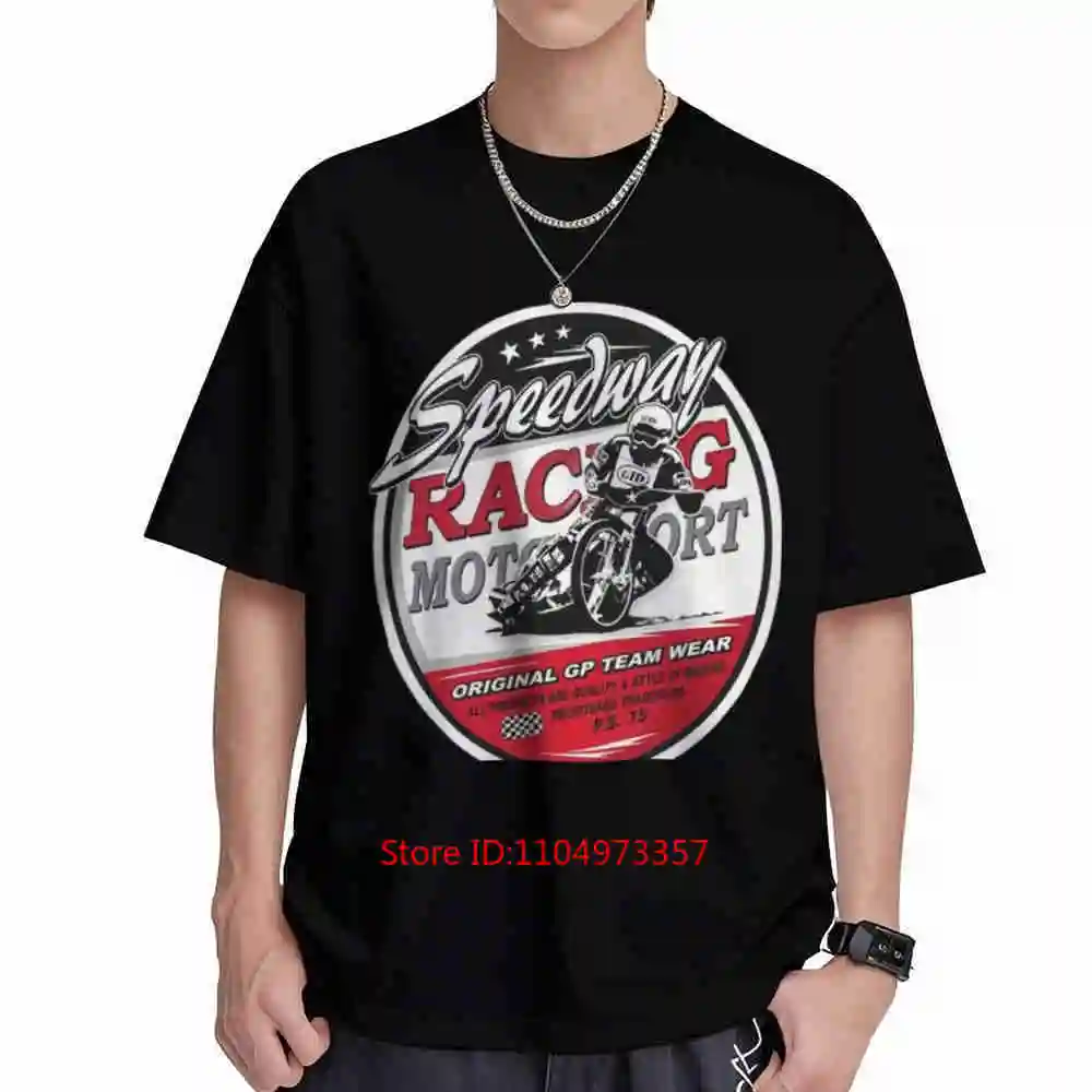 Motorcycle Speedway Flat Track Race Short Sleeve Tee 100% Cotton T-Shirt
