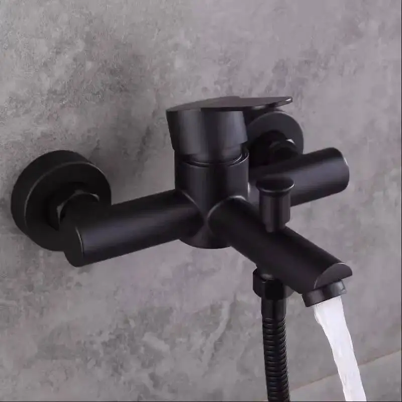 Bathtub Faucet 304 Stainless Steel Shower Faucets Into The Wall Bathroom Dual Water Mixed Valve Hidden Hot And Cold Tap
