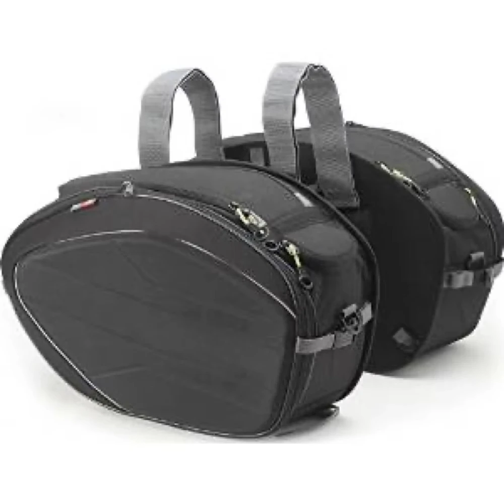 Expandable Soft Motorcycle Side Saddle Bags, PVC & Reinforced Aluminum Frame Luggage Panniers For Touring Street Motorcycles