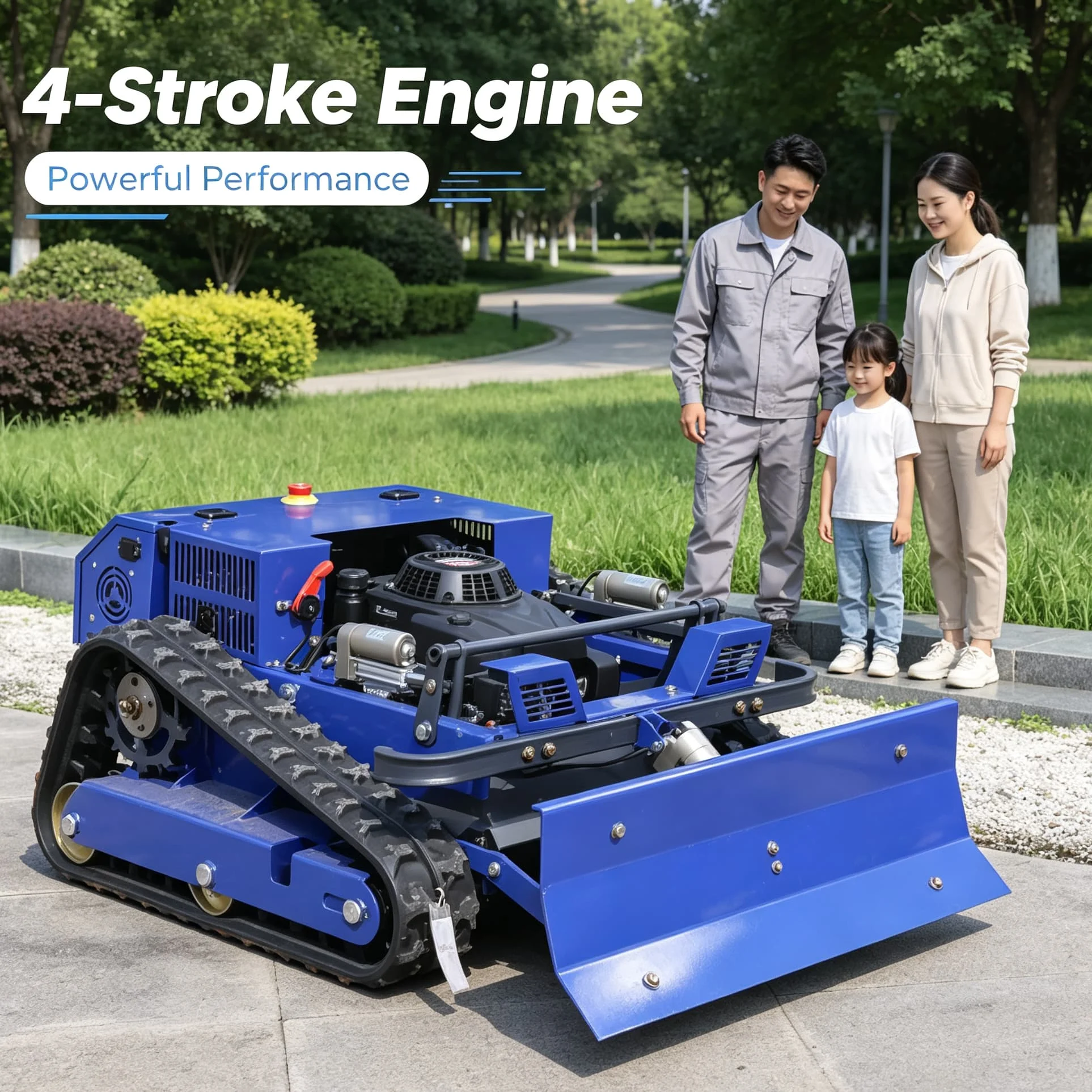 Customized Large Vineyard Hillside 990T RC four‑stroke Flail Mower, Stable Crawler Chassis Adapts Inclined Working Environment