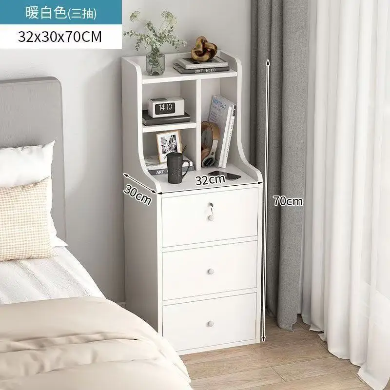 رف شقة صغيرة، خزانة صغيرة، طاولة بجانب السرير، طراز بسيط وحديث، خزانة بجانب السرير، خزانة تخزين