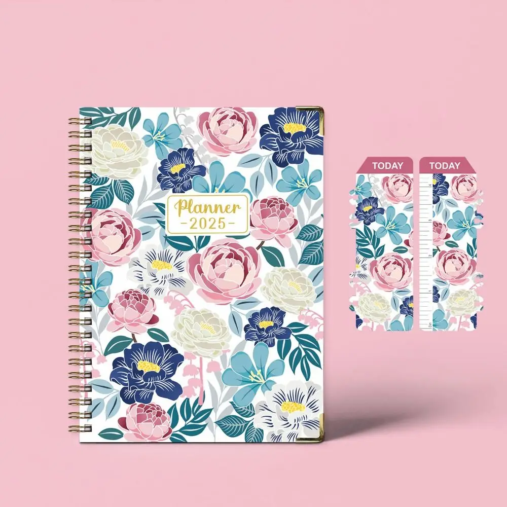 A5 2025 Agenda Planner Notebook Floral Design 71 Pages 2025 Schedule Planner Book Creative Thicken Business Notebook