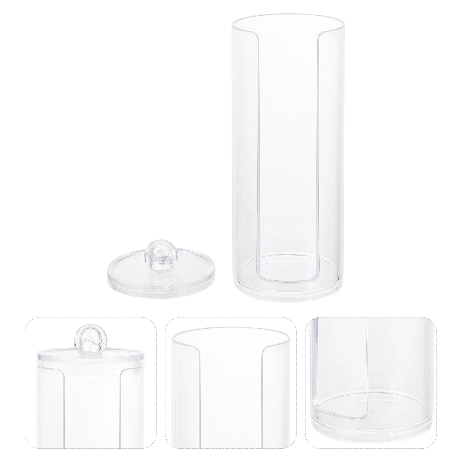 صندوق تخزين ربطات الشعر، منظم شفاف للمكياج، وسادات قطنية حديثة وبسيطة