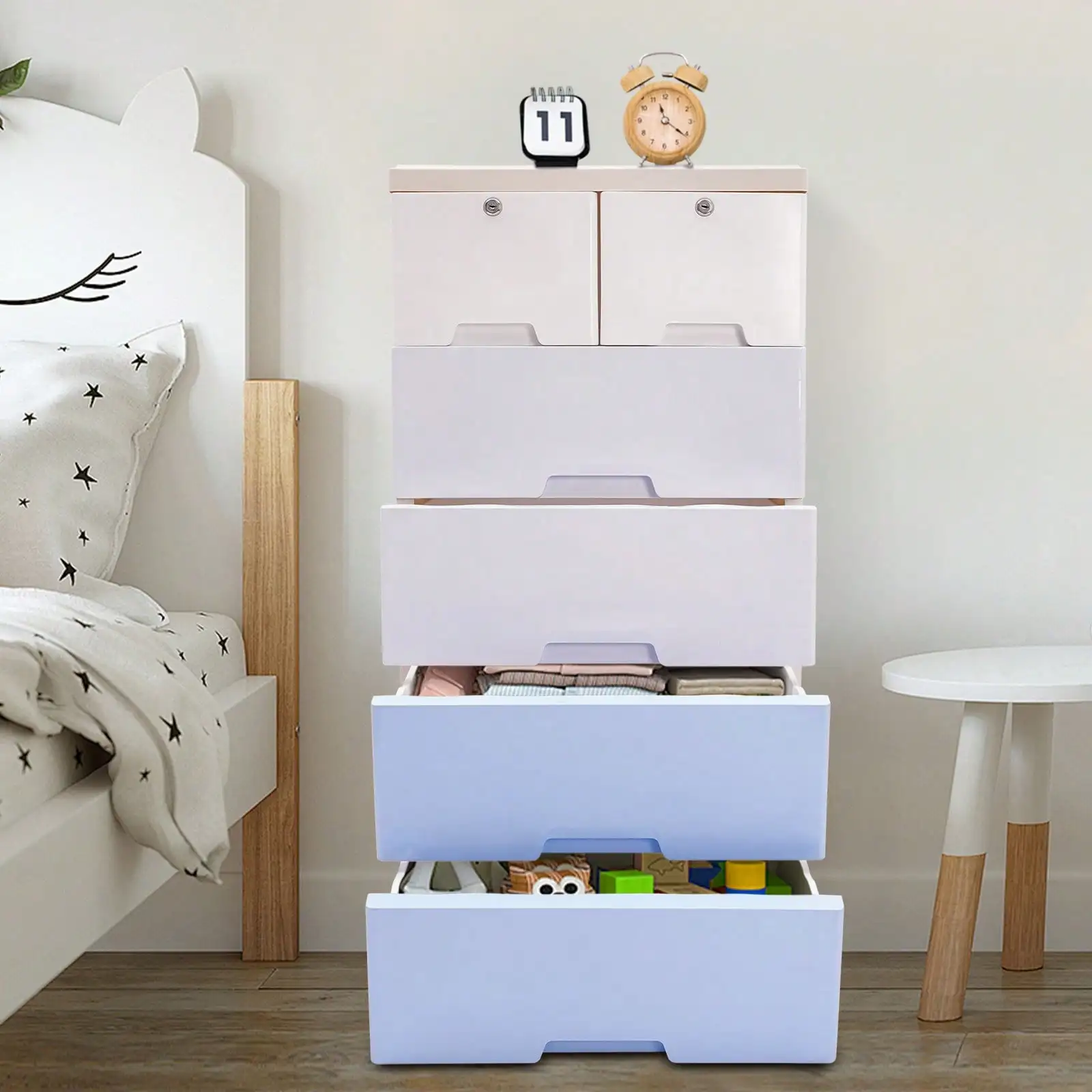 

Dresser With 6 Plastic Drawers Vertical Stackable Storage Cabinet For Clothes Modern Plastic Drawer Unit With Wheels For Bedroom