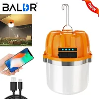 BALDR Powerful USB Rechargeable Camping Lights Built-in Battery Outdoor Camping BBQ Tents Hanging Lantern Emergency Power Bank