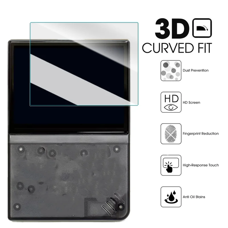 3-1 pçs protetor de tela de vidro temperado para miyoo mini plus flip hd anti-risco dureza película protetora para miyooflip protetor