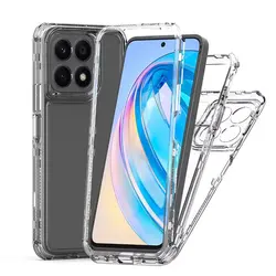 for Honor X8A 2023 Crystal Clear 3 in 1 Shockproof Transparent Cases ,Hard Bumper Soft TPU Protective Cover For Honor X8A Cases