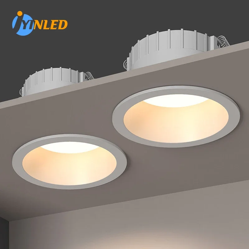 2 pçs holofotes anti-reflexo preto branco redondo led recesso lâmpadas de teto 10w 75mm tamanho do furo downlights para iluminação de decoração interior