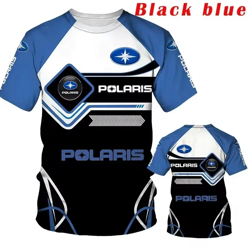 New 3D Print Polaris Logo Racing T-shirts Cool Neutral Racing Team Men T-shirt with Short Sleeve and Round Neck Shirt Children