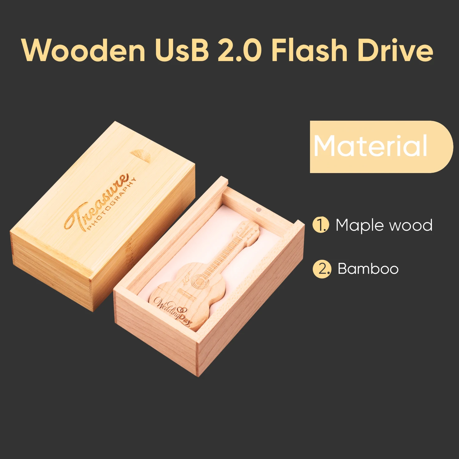 20pcs/lot wooden Guitar usb flash drive music gifts pendrive 4GB 8GB 16GB cle usb 64GB 128GB pen drive 32gb free GIFT LOGO