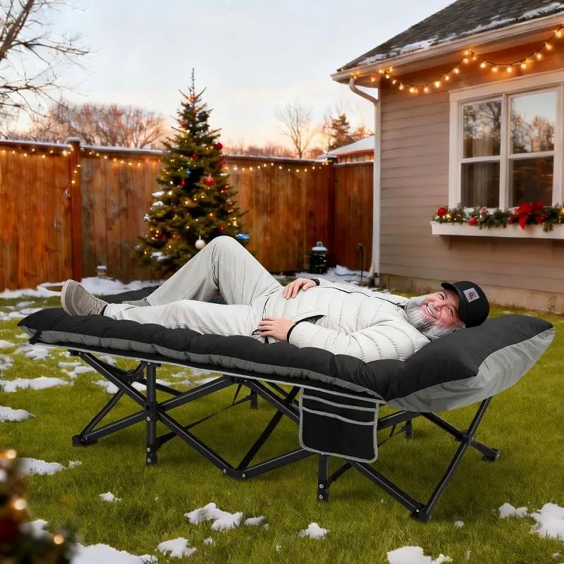 

Сверхширокая раскладная кровать для взрослых с матрасом, 32 дюйма, усиленная, выдерживает нагрузку до 600 фунтов, для кемпинга, автодомов, пляжа, патио, офиса, дневного сна