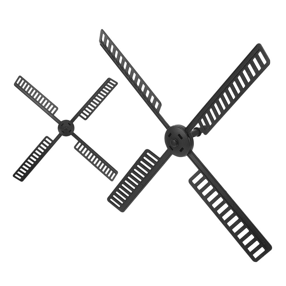 

2 Pcs Solar Windmill Lighthouse Vintage Decor Outdoor Black Hanging Garden Decorations