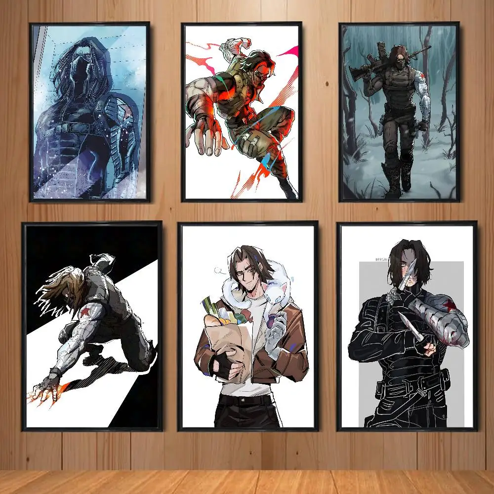 

Frozen machinery Soldier Bucky Barnes Poster Prints Wall Art Picture Painting Gift Living Room Restaurant Bar Large Dec Sticker