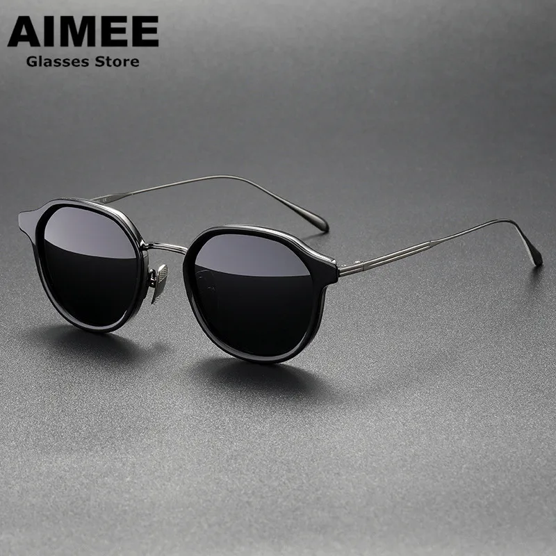 Pure Titanium Fashion Sunglasses TANGO Can Match With Myopia Lens Anti-Ultraviolet Polarized Sun Glasses Male Optical Eyeglasses