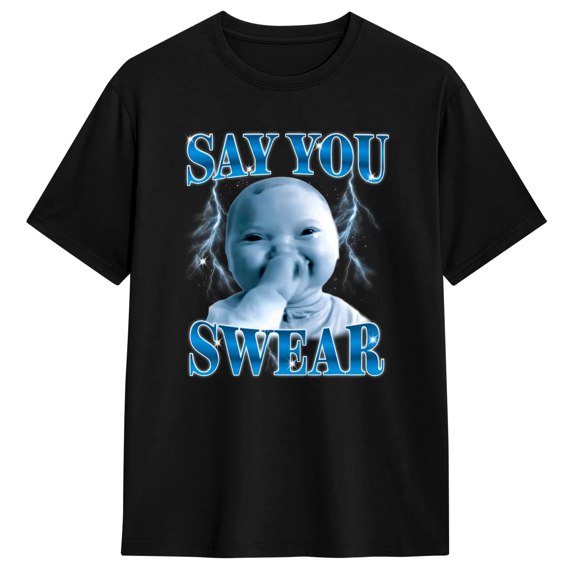Men Funny Niche Baby gen z Meme ai Viral Giggling AI Laughing T Shirts 100 Cotton Top Tees Beach Funny Short-Sleeved T Shirt