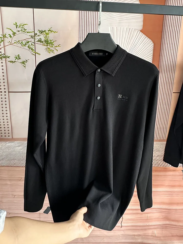 

New Mid-Year Men's Knitted Sweater Long Sve Turn-down Collar Base irt Versatile Autumn Winter Wool Blend Casual Busin...