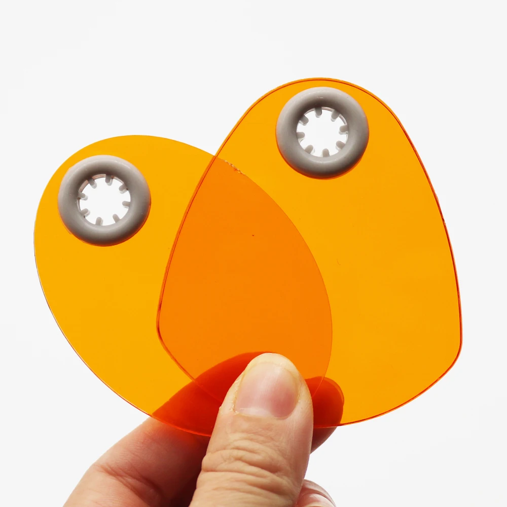 HBC Dental 1Pc Dental Curing Lamp Shield Plate Filter Shade Board Orange Color Oval Shape