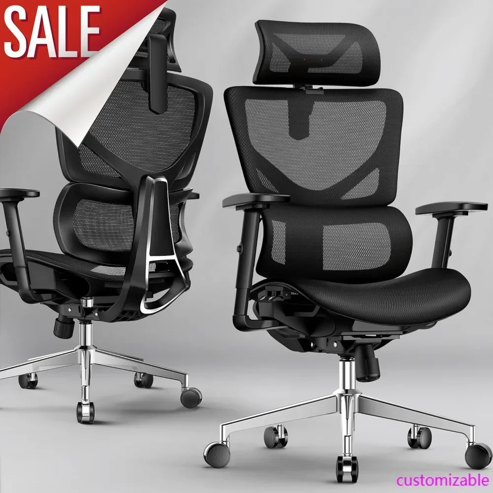 

Эргономичное офисное кресло с сетчатой спинкой для высоких и крупных людей, регулируемое по глубине сиденья, с поясничной поддержкой