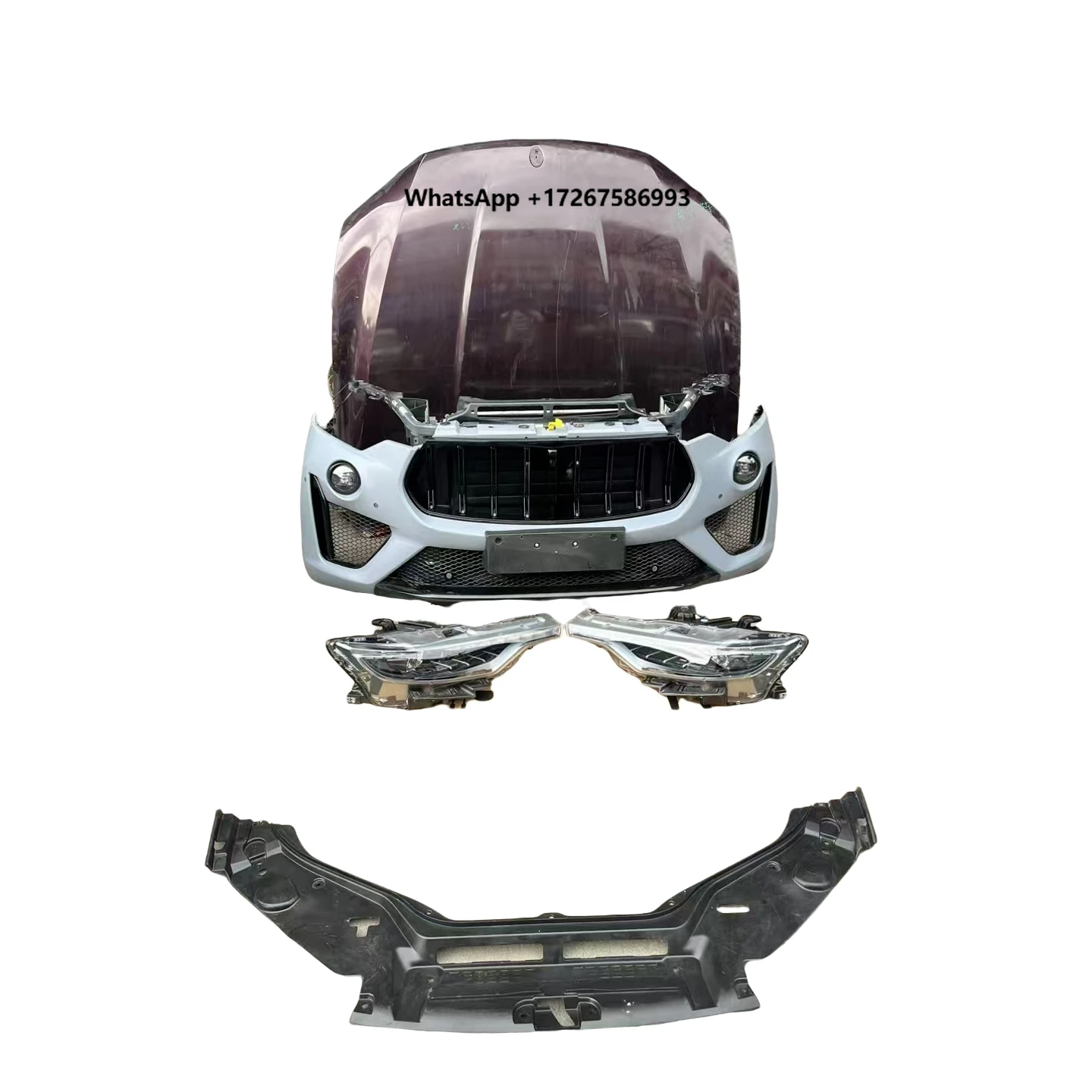 

For Ma serat1 Levante Front Bumper Grille Radiator Fan Headlights Fender Hood