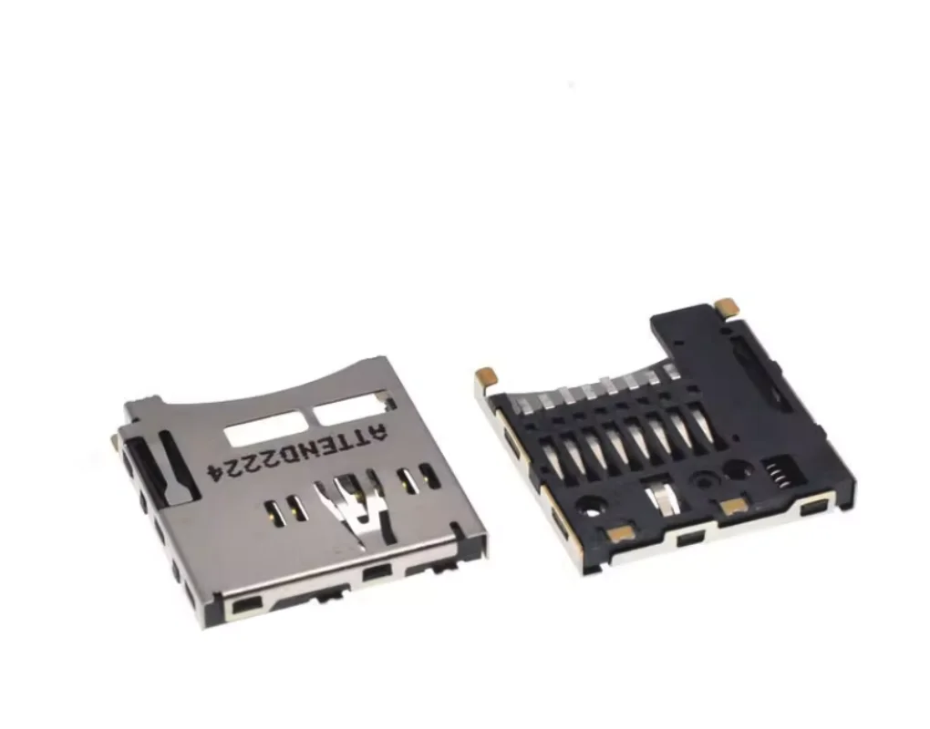 100 Uds 112A-TAAR-R02 conector soldadura interna tarjetero TF autoelástico Micro SD