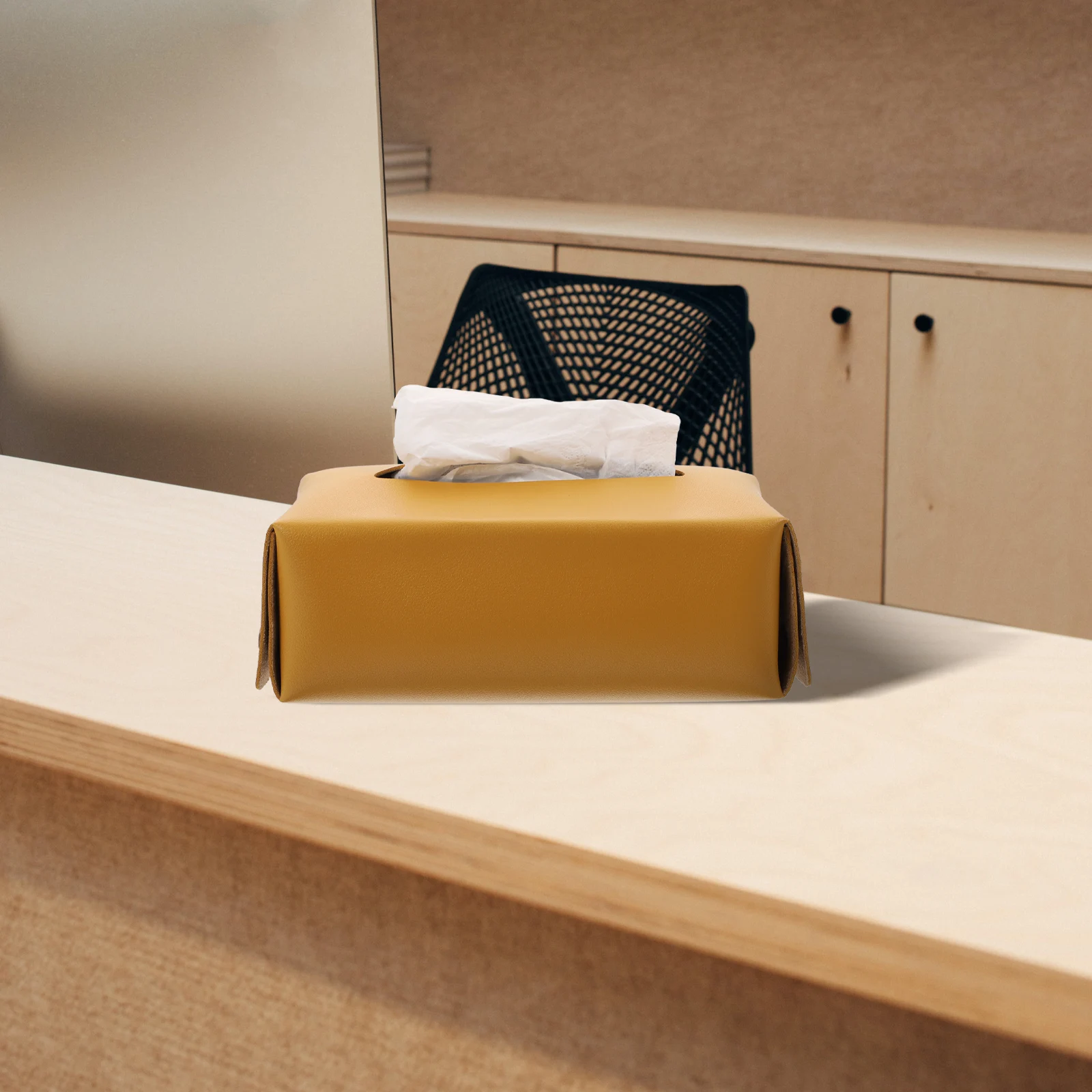 

Waterproof Tissue Box Sturdy Paper Holder Lightweight Napkin Storage Bin for Home Office Practical Pu Container
