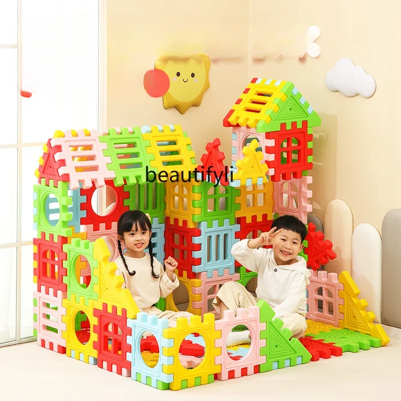 Children's large block mosaic square house building block kindergarten area early education educational assembly toys