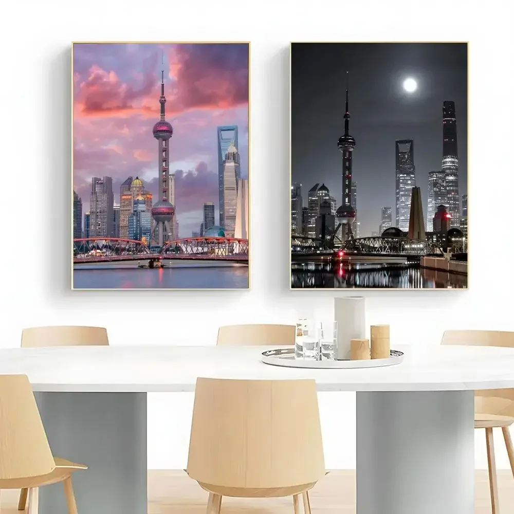 s-Shanghai Oriental Pearl Poster Wall Art Print Decorative Mural Home Decor Gift Unframed