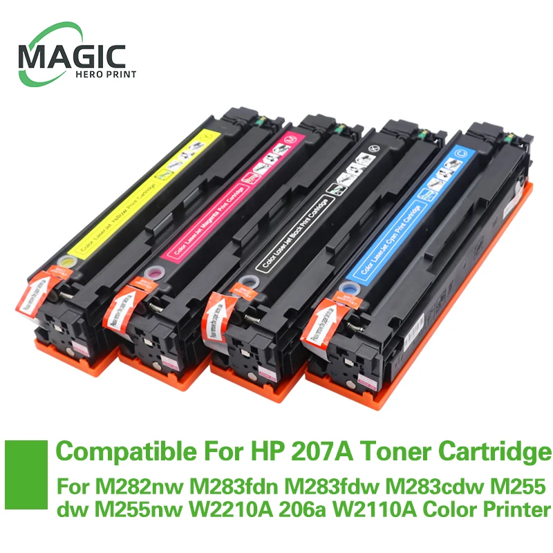 impressora colorida compativel para hp cartucho de toner cor m282nw m283fdn m283fdw m283cdw m255dw m255nw w2210a 206a w2110a cores conjunto 01